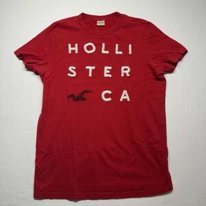 Hollister Red Logo Tee Size M Y2K Casual Skater Basic